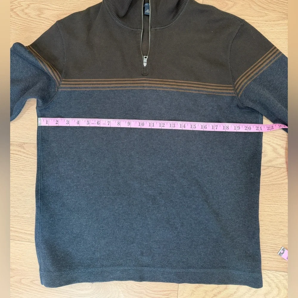 Banana Republic Men’s Size M Dark Gray & Brown Quarter-Zip Sweater Classic polo